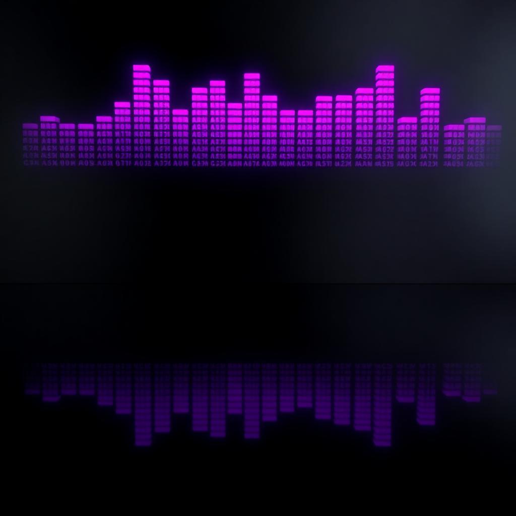 Glowing purple equalizer bars used as music promotion artwork