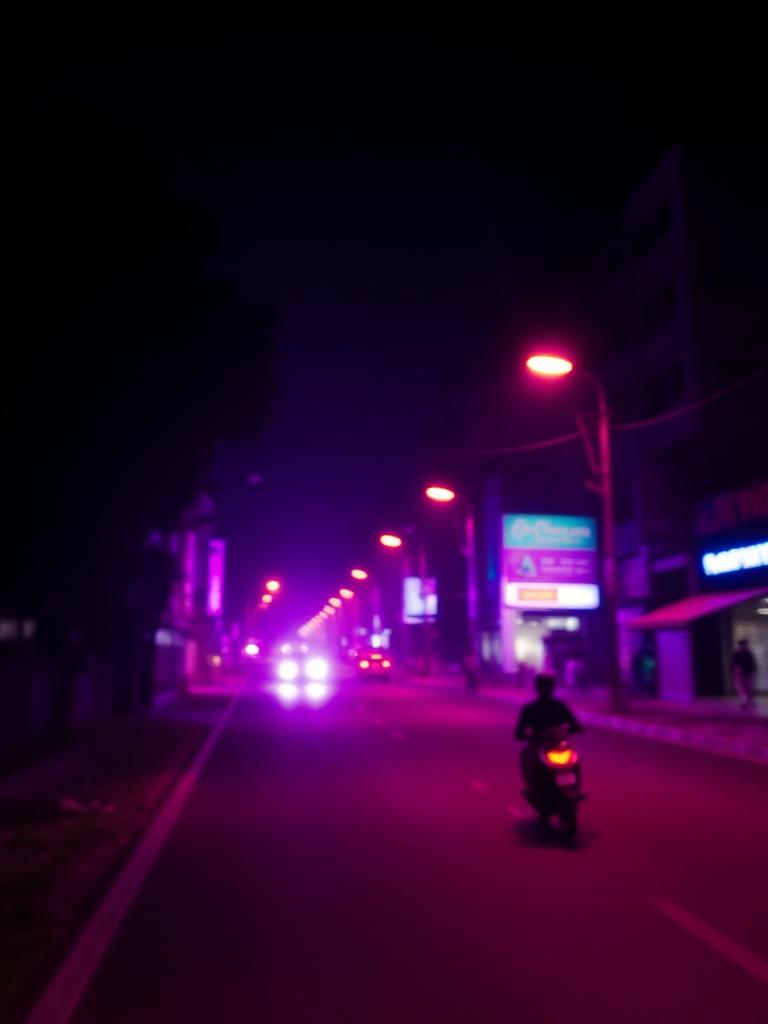 Neon-lit Kerala street at night captured for a trending reel