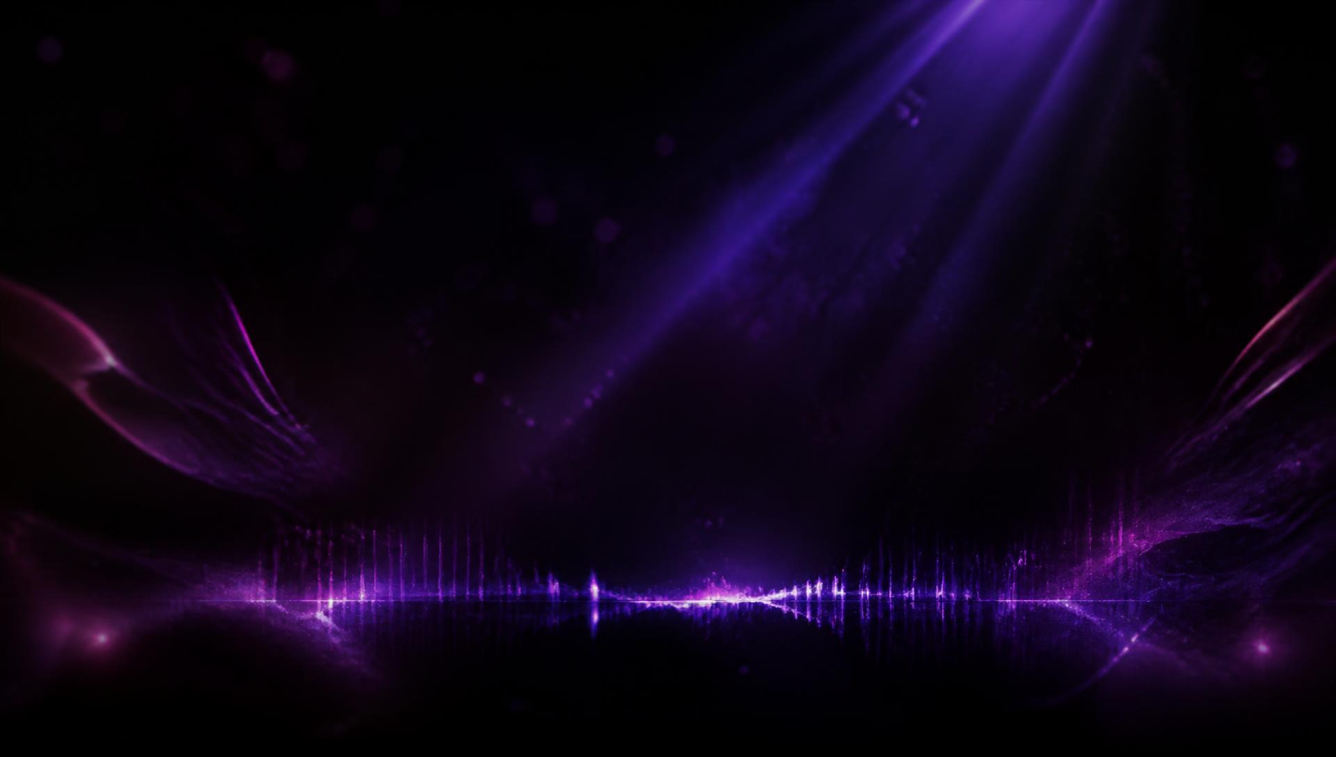 Cinematic purple stage lighting with an audio waveform, the visual signature of BGM OF OZZR
